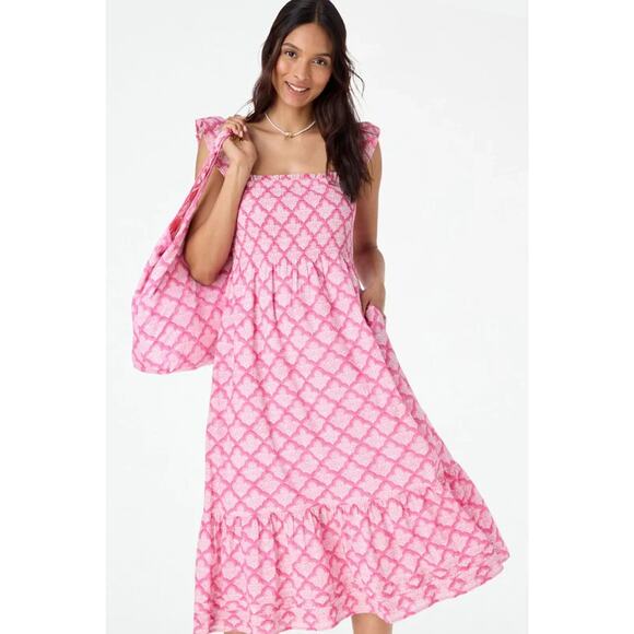 Roller Rabbit Jemina Pink Cotton Maxi Sun Dress XXS - Picture 1 of 9